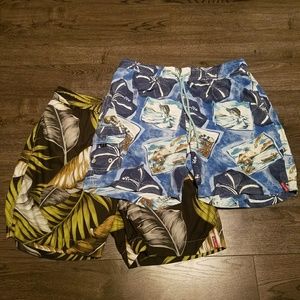 Lot of 2 Tommy Bahama swim trunks size Large 34